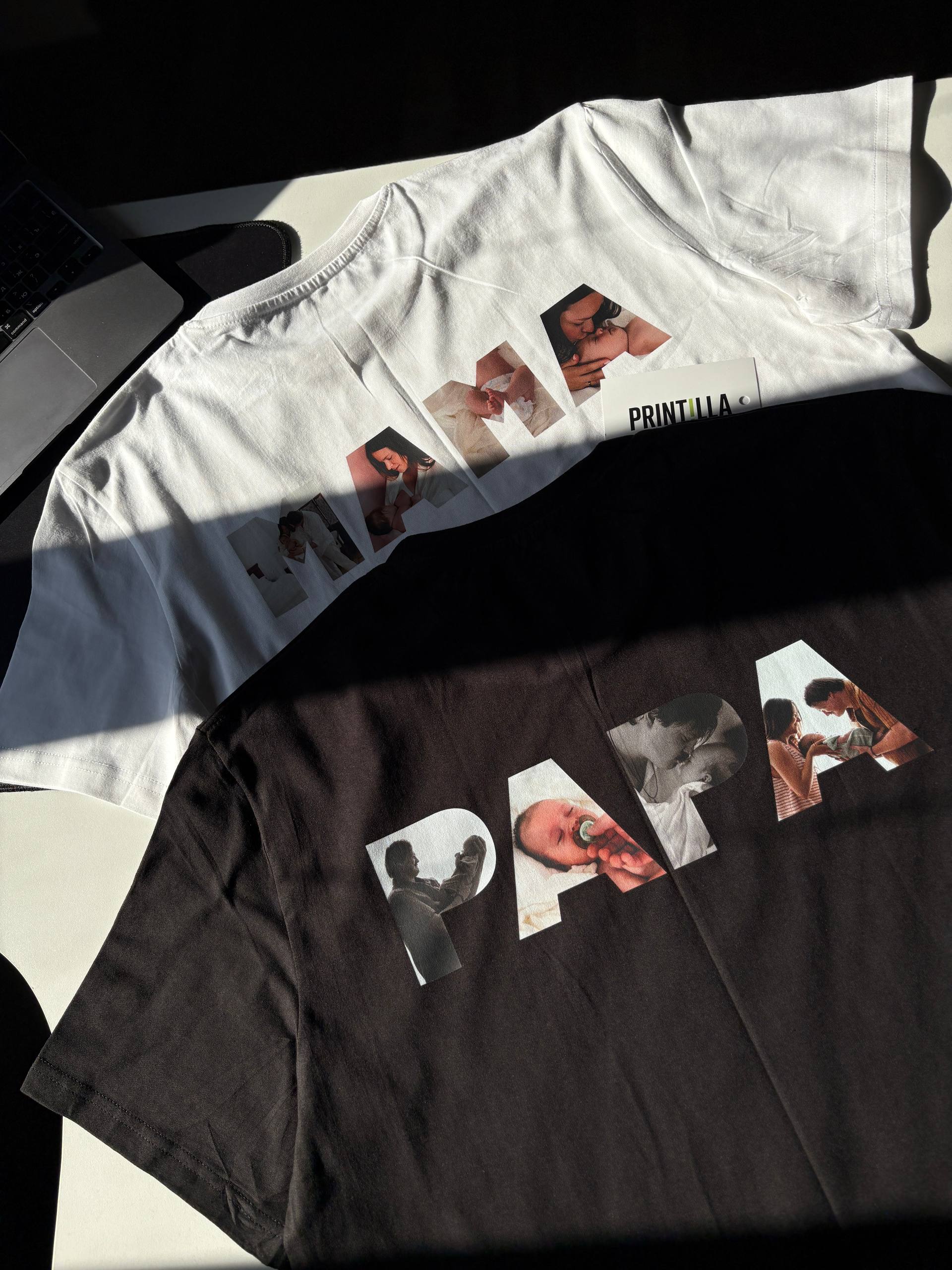 Чёрная футболка PRINTILLA с семейным фотопринтом